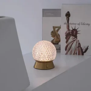 Modern Round Acrylic Texture Rechargeable Mini Table Lamp T45-024 4