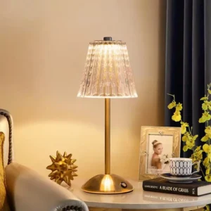 Luxury Diamond Pleated Acrylic Cordless Table Lamp T45-025 4