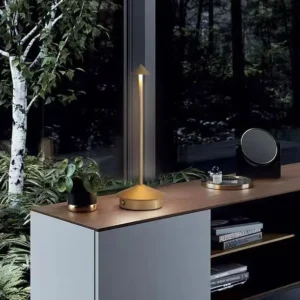Minimalist Aluminum Cone Cordless Rechargeable LED Table Lamp T45-030 3