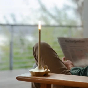 Minimalist Tall Metal Cordless Rechargeable Candle Style Table Lamp T45-043 1