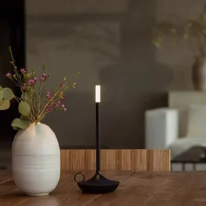 Minimalist Tall Metal Cordless Rechargeable Candle Style Table Lamp T45-043 2