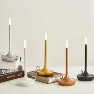 Minimalist Tall Metal Cordless Rechargeable Candle Style Table Lamp T45-043 4