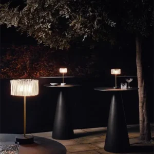 Luxury Wavy Acrylic Shade Cordless Rechagreable LED Table Lamp T45-045 1