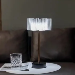 Luxury Wavy Acrylic Shade Cordless Rechagreable LED Table Lamp T45-045 2
