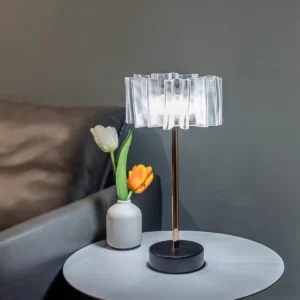Luxury Wavy Acrylic Shade Cordless Rechagreable LED Table Lamp T45-045 5
