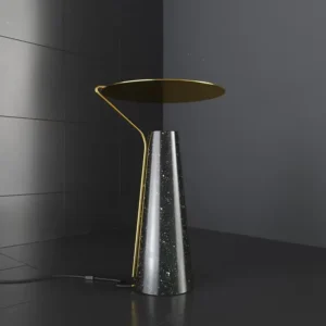 Black Marble Cone Table Lamp with Metal Disc Shade TL-D024 1