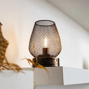 Black Metal Mesh Cage Rechargeable Touch Control Table Lamp T45-017 1