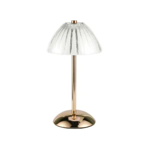 Elegant Transparent Ribbed ABS Mushroom Rechargeable LED Table Lamp T45-039 2