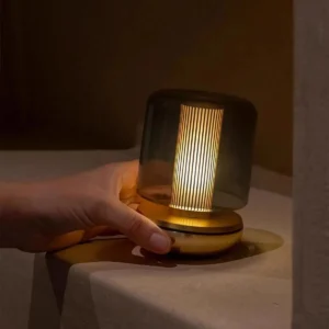 Luxury Small Glass Cylinder Rechargeable Led Table Lamp T45-056 2