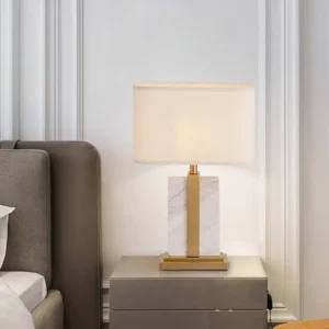 Modern Rectangular Marble Table Lamp with Brass Metal TL-D029 4