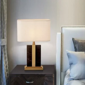 Modern Rectangular Marble Table Lamp with Brass Metal TL-D029 3