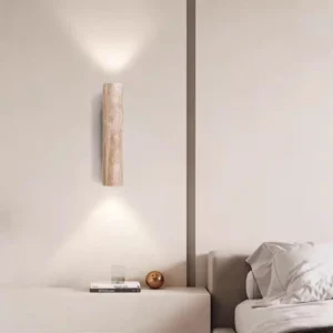 Wabi Sabi Long Cylinder Travertine UP Down Wall Sconce WB2004 1