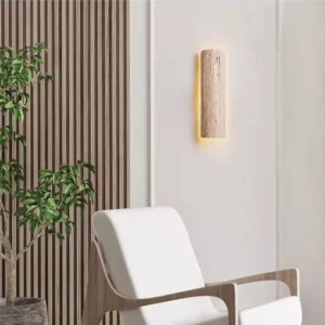 Minimalist Tall Cylinder Travertine LED Wall Sconce WB2006 3