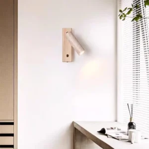 Wabi Sabi Adjustable Angle Travertine & Solid Wood Wall Sconce WB2010 5