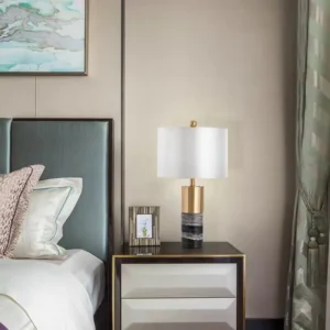 Modern Hotel Marble Base and Fabric Table Lamp TL-D034 3