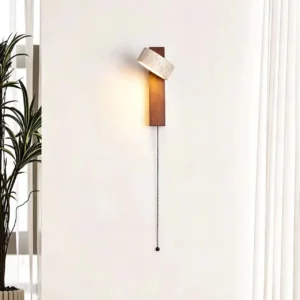 Handmade Adjustable Travertine Shade & Wood Wall Lamp WB2013 2