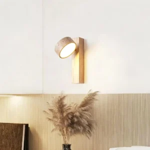 Handmade Adjustable Travertine Shade & Wood Wall Lamp WB2013 3