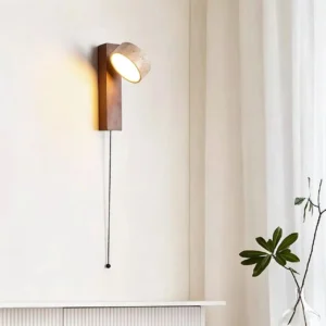 Handmade Adjustable Travertine Shade & Wood Wall Lamp WB2013 4