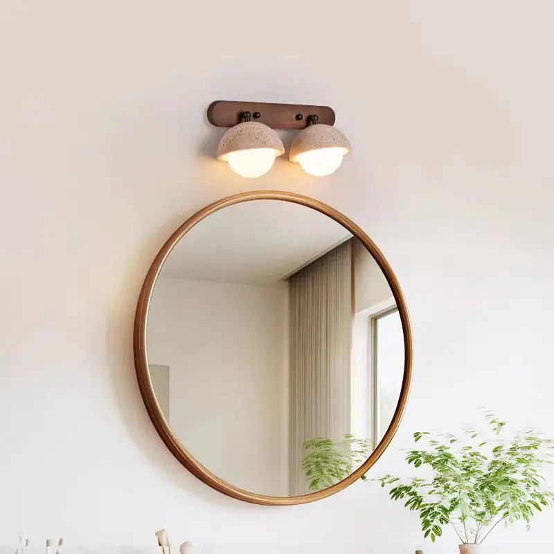 Minimalist Travertine Wall Light with Pull Cord Switch WB2014 5