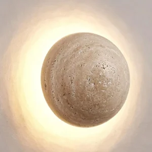 Wabi Sabi Hemispherical Natural Travertine LED Wall Lamp WB2020 1