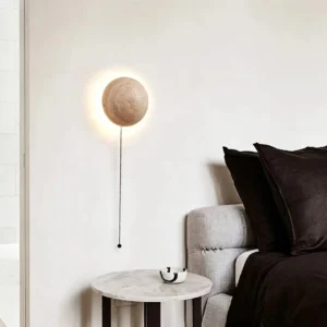 Wabi Sabi Hemispherical Natural Travertine LED Wall Lamp WB2020 3
