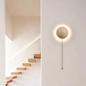 Wabi Sabi Hemispherical Natural Travertine LED Wall Lamp WB2020 4