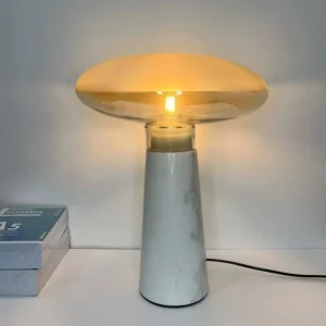 Modern White Marble and Glass Table Lamp TL-D035 2