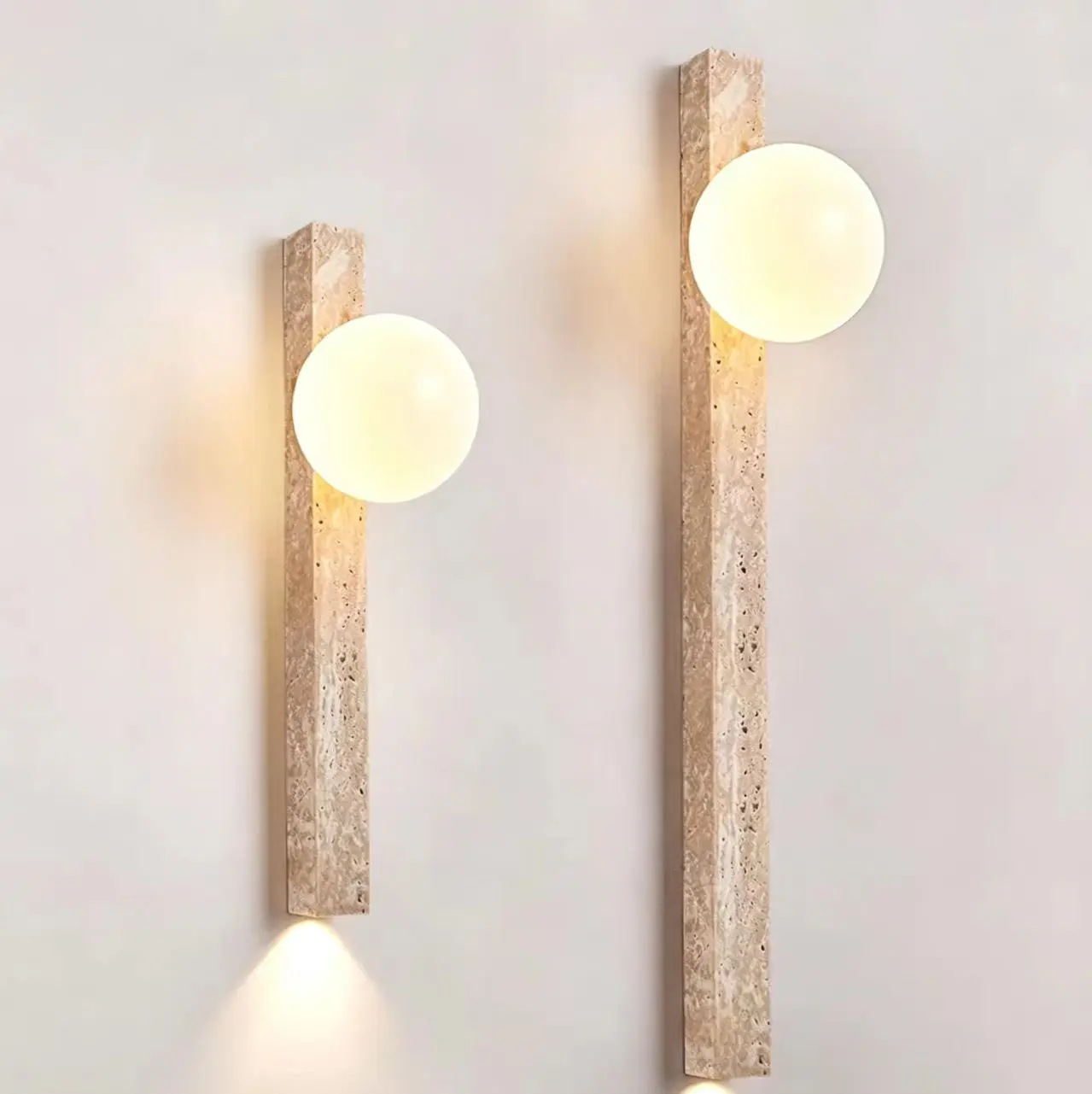 Wabi Sabi Tall Linear Travertine Wall lamp for Entryway Interior WB2024 4