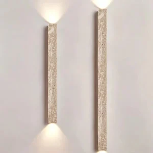 Wabi Sabi Tall Linear Travertine Wall lamp for Entryway Interior WB2024 5