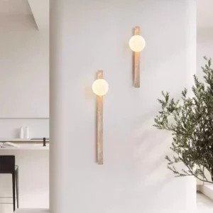 Wabi Sabi Tall Linear Travertine Wall lamp for Entryway Interior WB2024 7