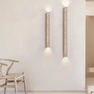 Wabi Sabi Tall Linear Travertine Wall lamp for Entryway Interior WB2024 8