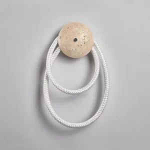 Wabi Sabi White Braided Fiber & Travertine LED Wall Lamp WB2028 5