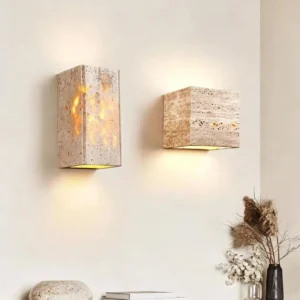 Minimalist Cube Travertine Up Down Wall Sconce for Decoration WB2033 1