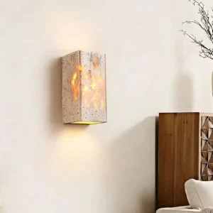 Minimalist Cube Travertine Up Down Wall Sconce for Decoration WB2033 2