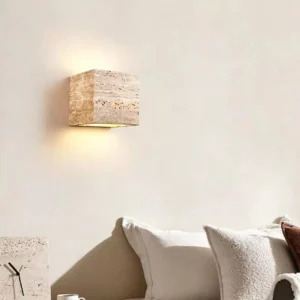 Minimalist Cube Travertine Up Down Wall Sconce for Decoration WB2033 3