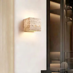 Minimalist Cube Travertine Up Down Wall Sconce for Decoration WB2033 5