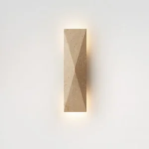 Twisted Diamond Vertical Travertine Up Down Glow Minimalist Wall Sconce WB2051 4