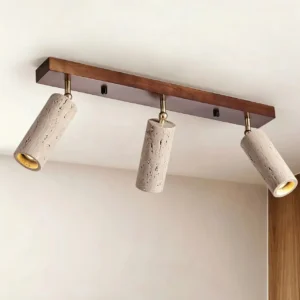 Wabi Sabi Rotatable Travertine Cylinder Track Ceiling Light WB2041 7