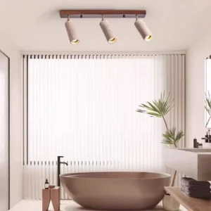 Wabi Sabi Rotatable Travertine Cylinder Track Ceiling Light WB2041 3