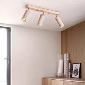 Wabi Sabi Rotatable Travertine Cylinder Track Ceiling Light WB2041 4