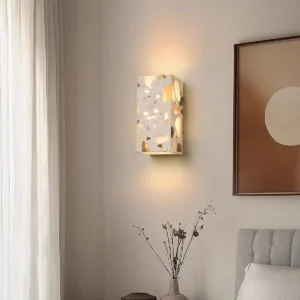 Wabi Sabi Cube Stone Up Down Wall Lamp for Bedroom Bathroom Entryway WC3001 6