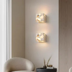 Wabi Sabi Cube Stone Up Down Wall Lamp for Bedroom Bathroom Entryway WC3001 1