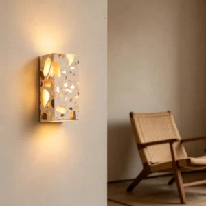 Wabi Sabi Cube Stone Up Down Wall Lamp for Bedroom Bathroom Entryway WC3001 5