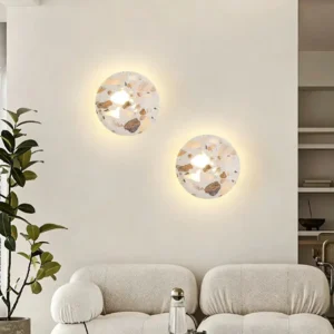 Modern Round Disc Natural Stone LED Wall Lamp for Interior Decor WC3003 3