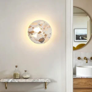 Modern Round Disc Natural Stone LED Wall Lamp for Interior Decor WC3003 1