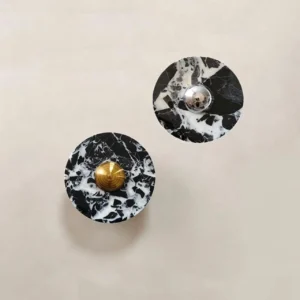Minimalist Natural Marble Round Wall Lamp for Bedroom Living Room WC3004 1