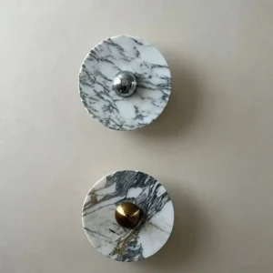 Minimalist Natural Marble Round Wall Lamp for Bedroom Living Room WC3004 2