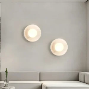 Minimalist White Marble Wall Lamp for Bedroom Bathroom Entryway Decor WC3007 3