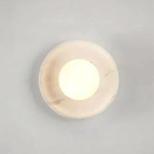Minimalist White Marble Wall Lamp for Bedroom Bathroom Entryway Decor WC3007 2