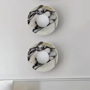 Minimalist Ring Shape Bvlgari Marble Wall Sconce for Bedroom Bathroom Entryway WC3010 2